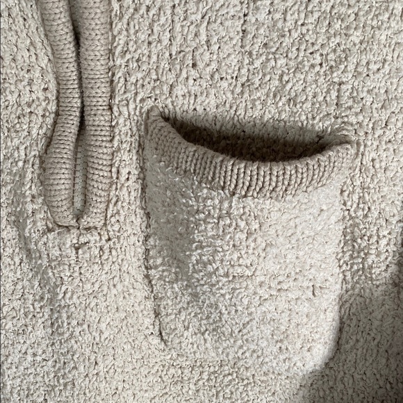 Knox Rose Sherpa Fleece Pullover Cream Quarter Zip Sweatshirt Women’s Small Cozy - Picture 6 of 11